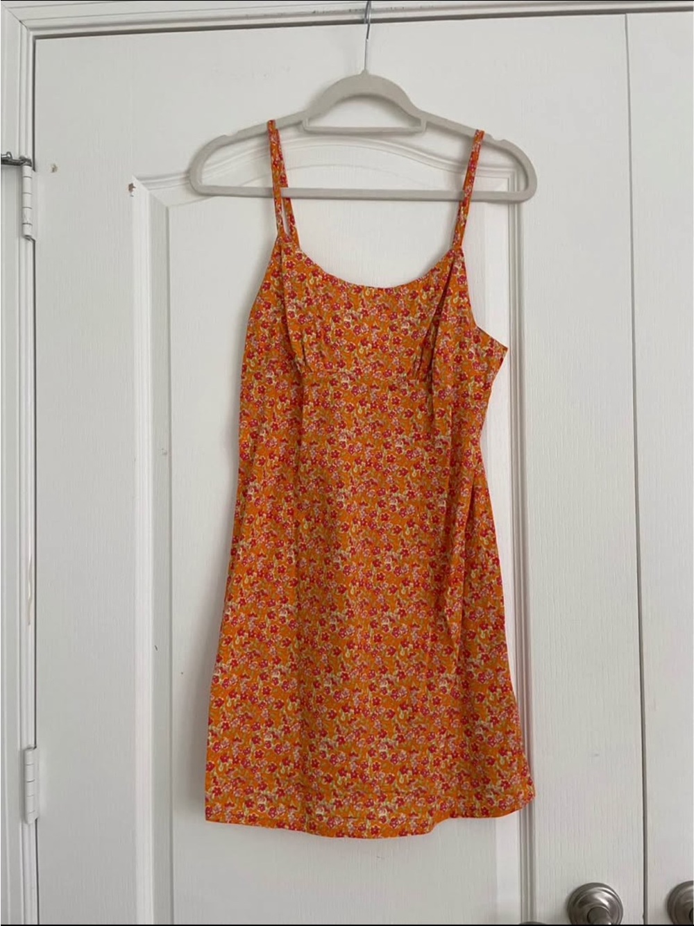 wild fable Orange Floral Spaghetti-Strap Dress